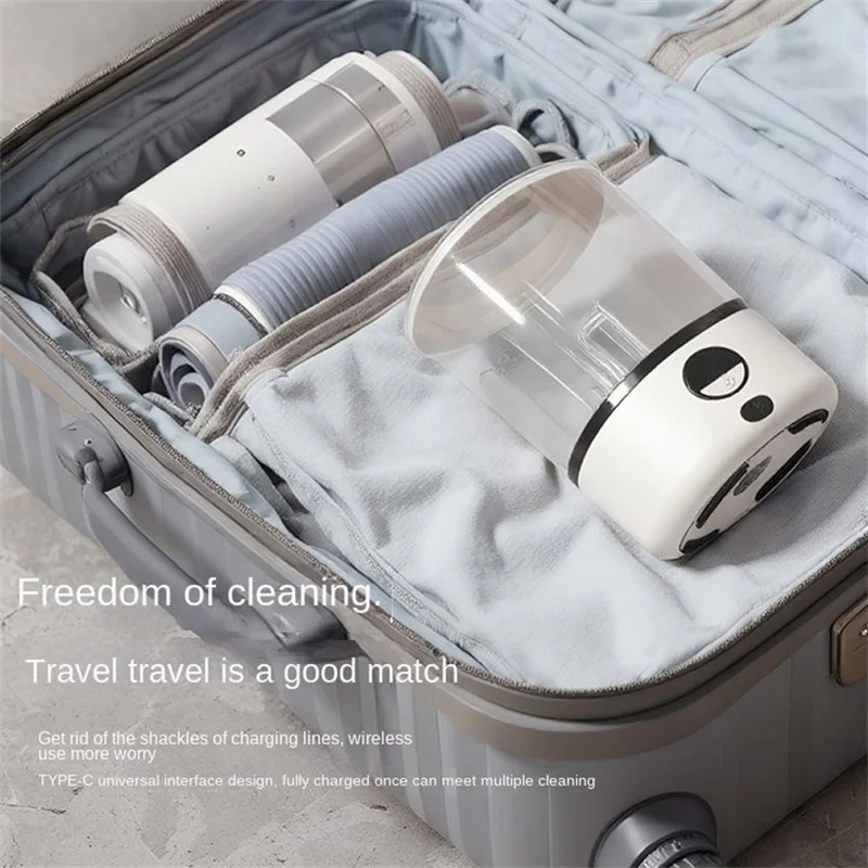 A White 2L Mini Washing Machine, 2000Mah, Fully Automatic Portable Tur ...