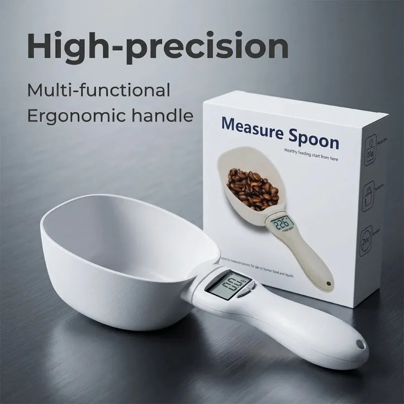 Pet Food Scale LCD Electronic Precision Weighing Tool Dog Cat Feeding Food Measuring Spoon Digital Display Kitchen Scale